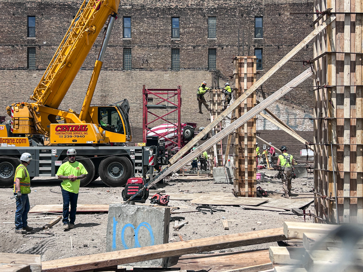 566 West Van Buren tower crane base planted