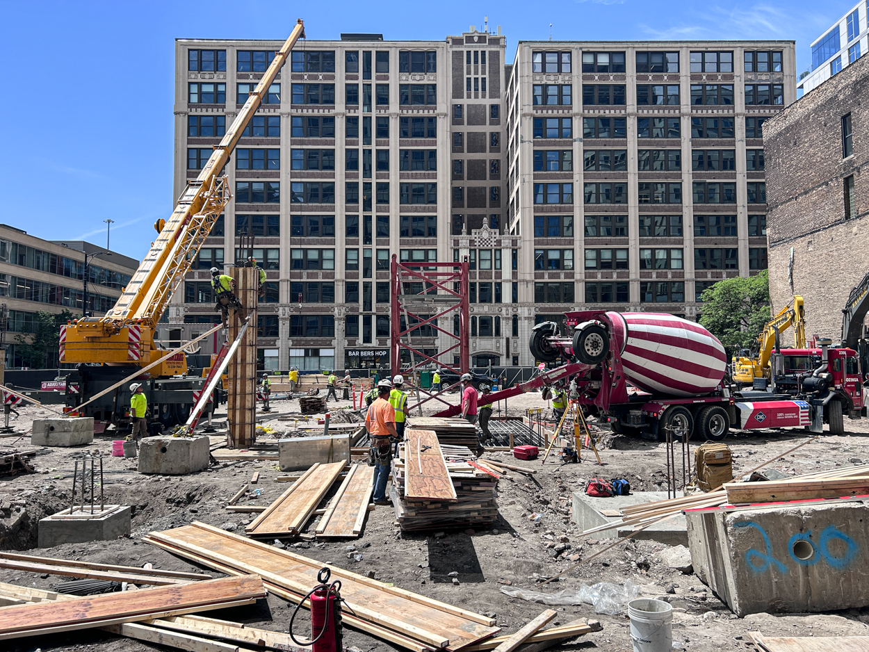 566 West Van Buren tower crane base planted
