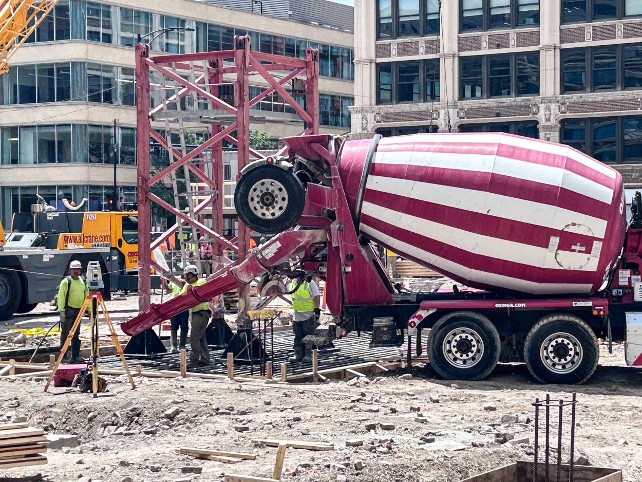 566 West Van Buren tower crane base planted