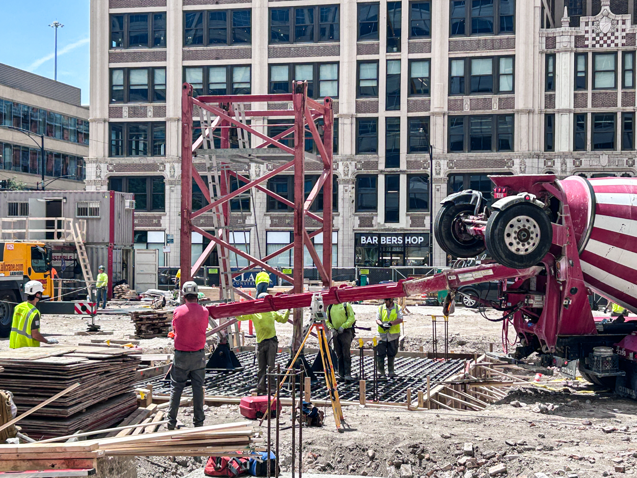 566 West Van Buren tower crane base planted