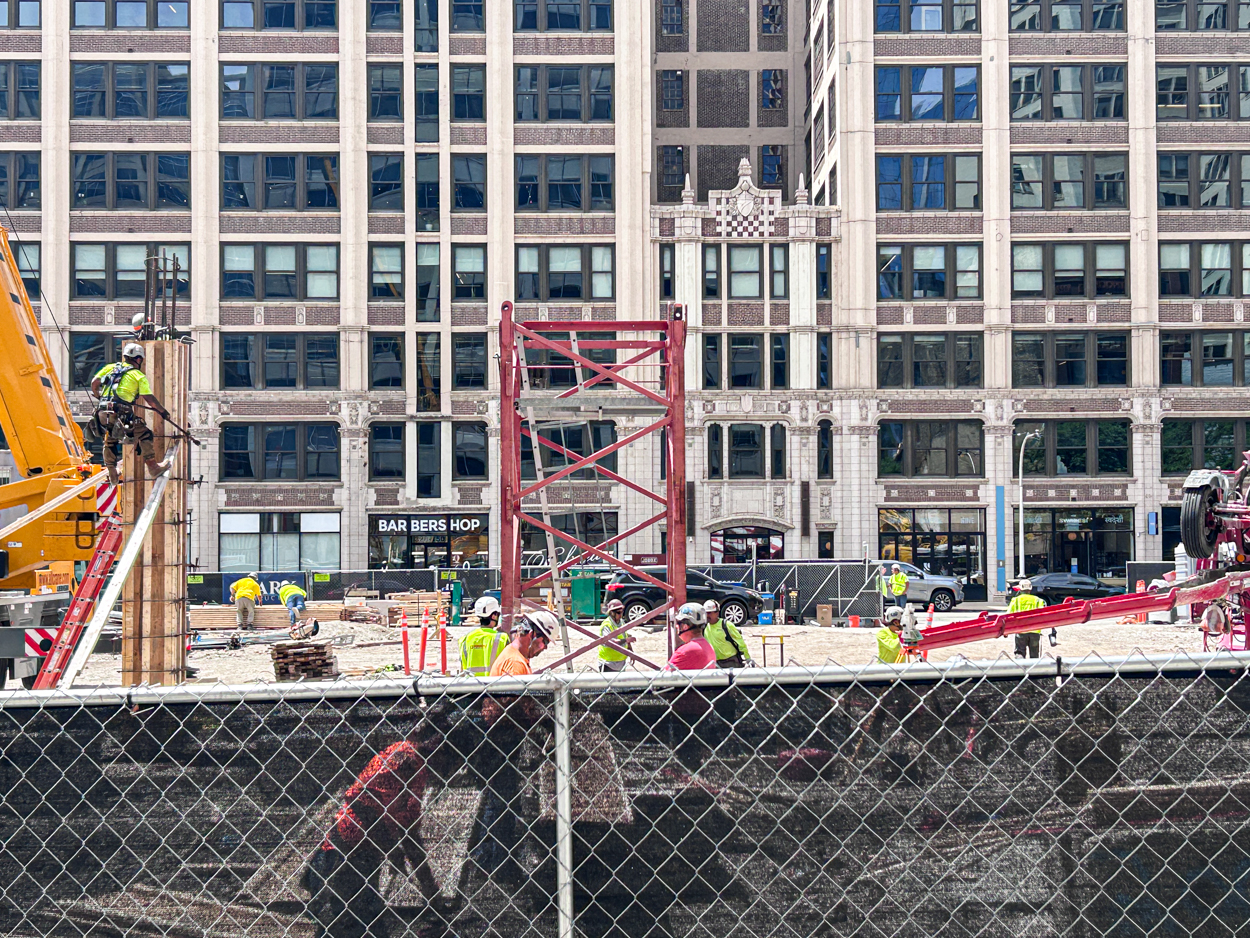 566 West Van Buren tower crane base planted
