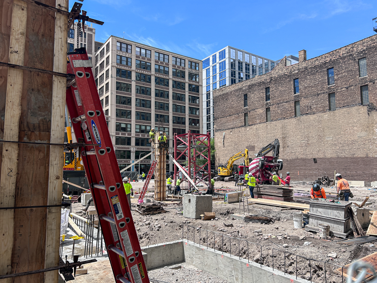 566 West Van Buren tower crane base planted