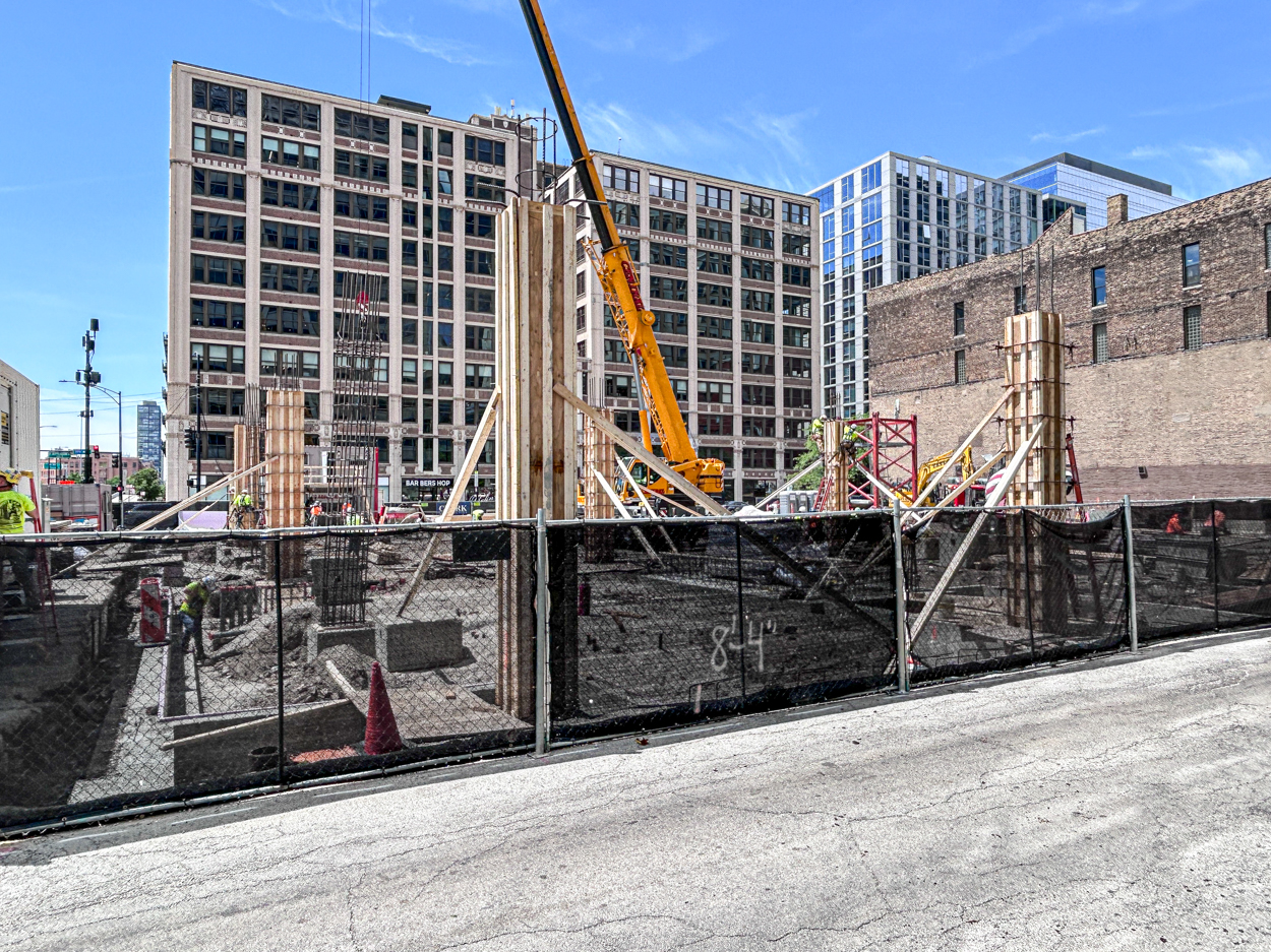 566 West Van Buren tower crane base planted