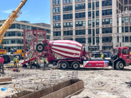 566 West Van Buren tower crane base planted