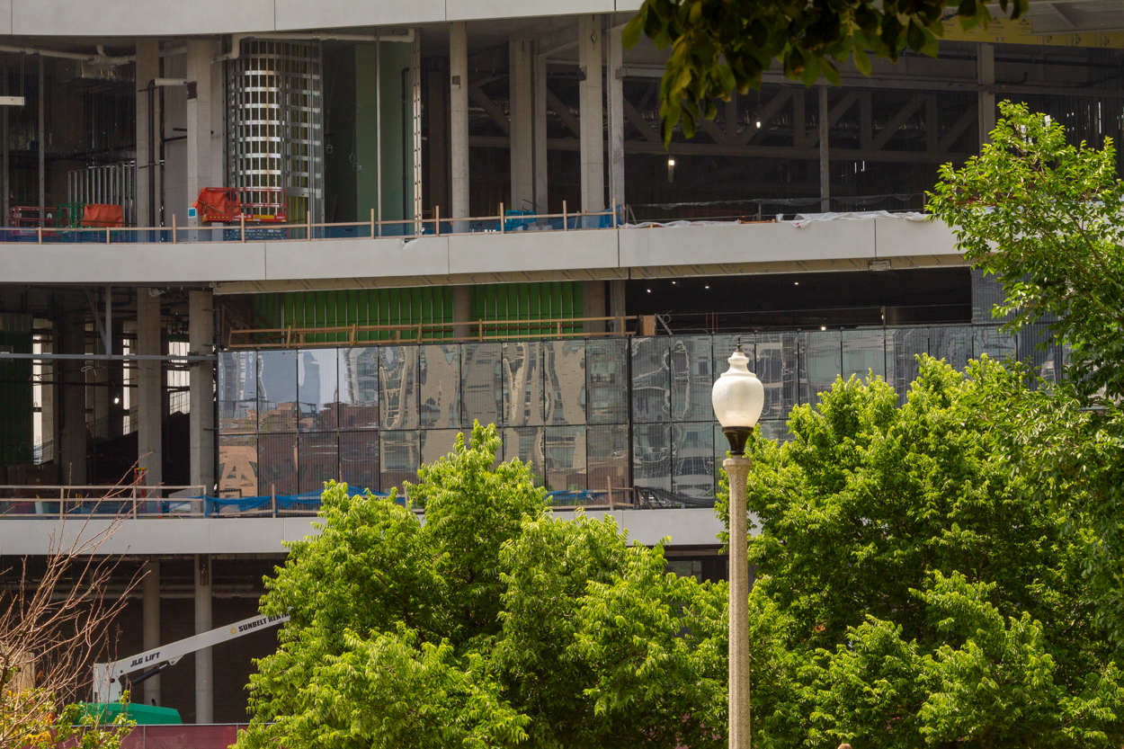 Bally's Casino glass installation progress June 2026