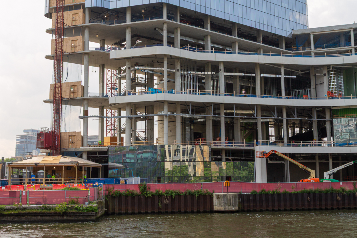 Bally's Casino glass installation progress June 2026