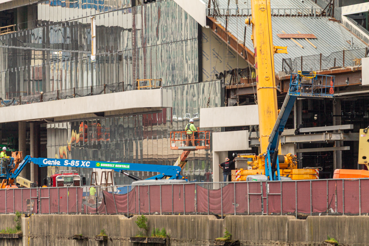 Bally's Casino glass installation progress June 2026