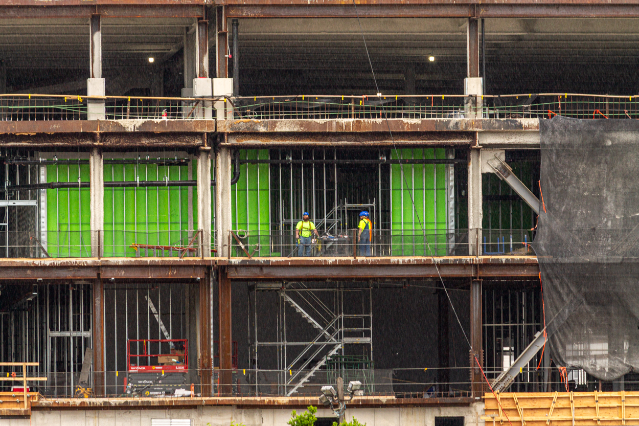 Bally's Casino glass installation progress June 2026