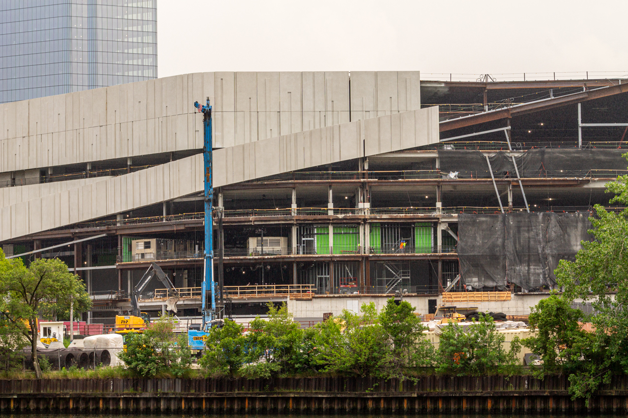 Bally's Casino glass installation progress June 2026