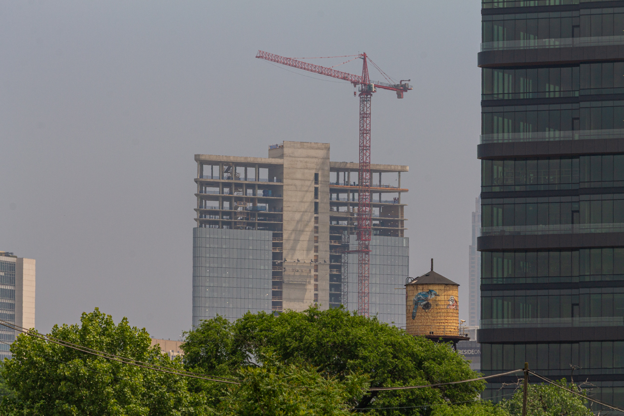 Bally's Hotel tower glass nears the top