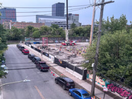 410 North Elizabeth tower crane planted