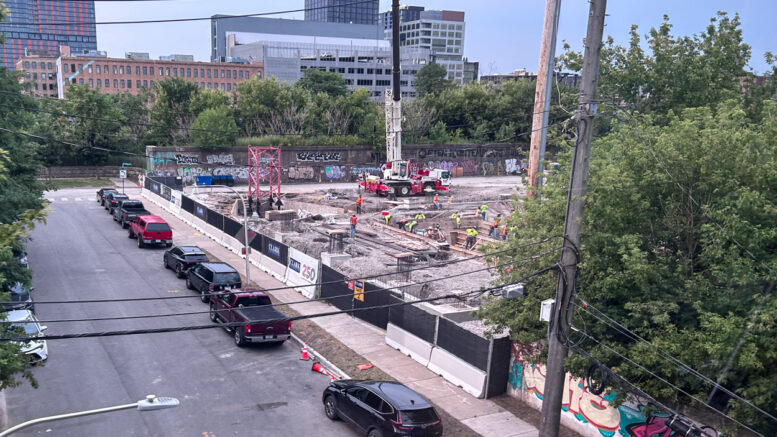 410 North Elizabeth tower crane planted