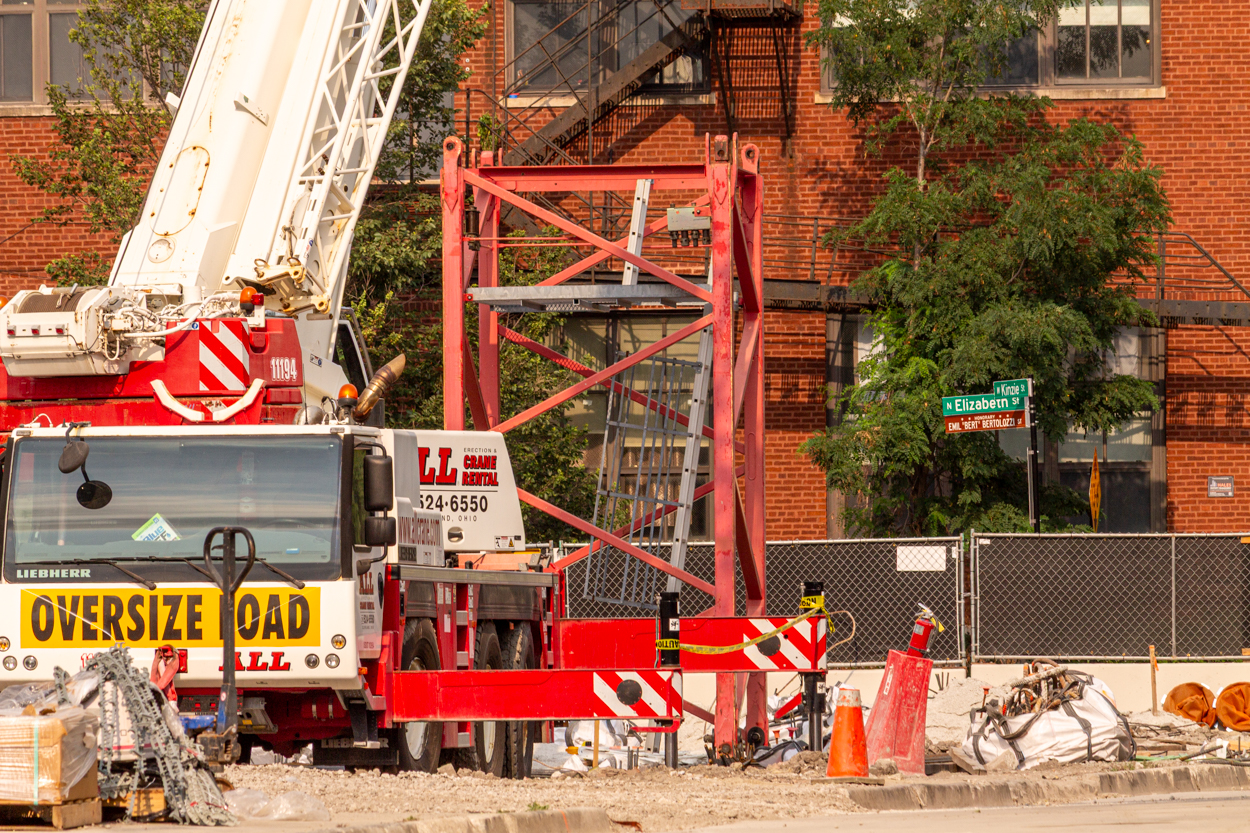 410 North Elizabeth tower crane planted