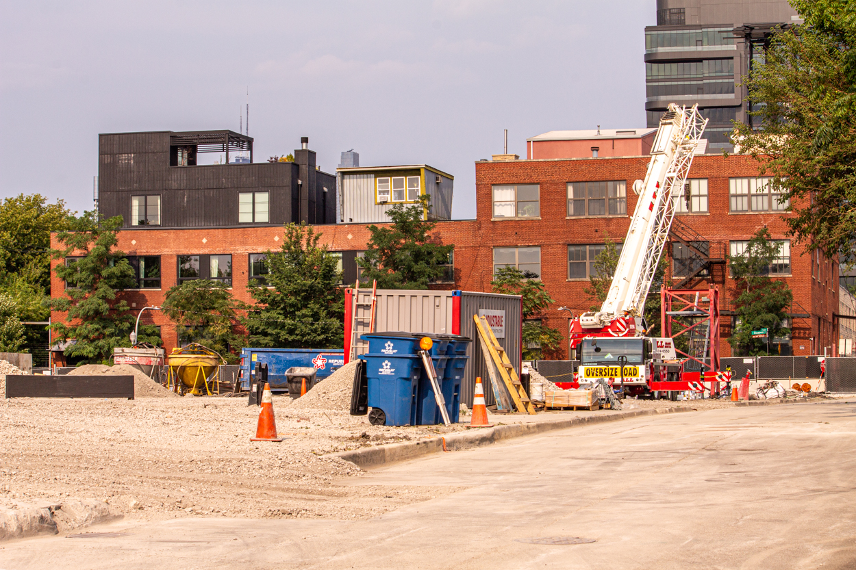 410 North Elizabeth tower crane planted