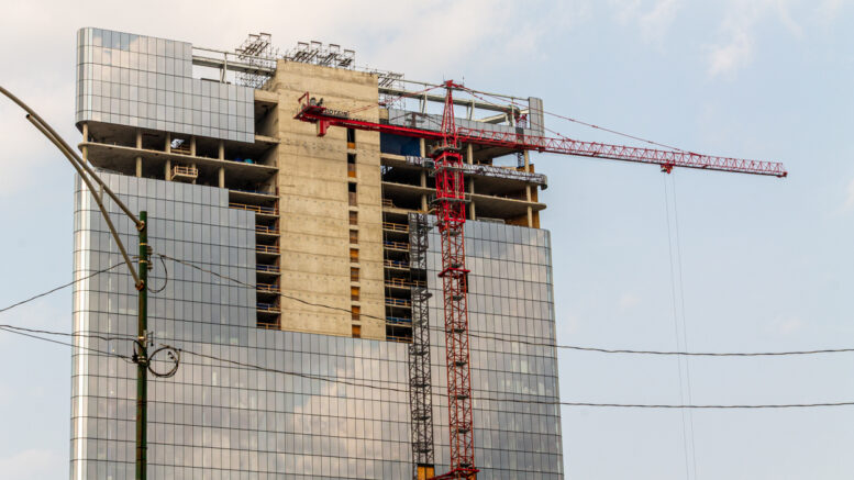 Bally's Casino tower crane coming down