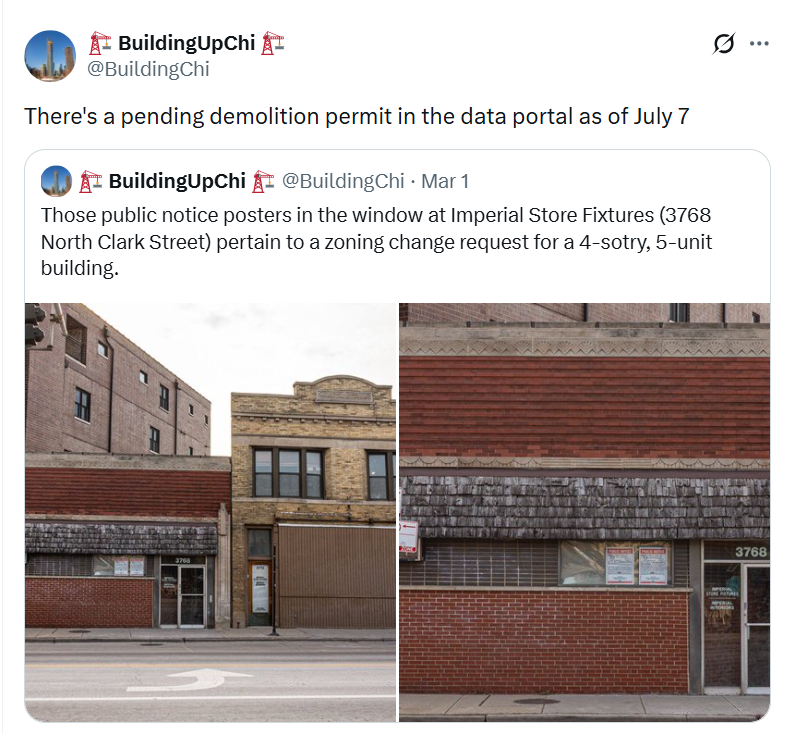 3768 North Clark Street construction permitted