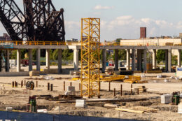 McDonald's Park east tower crane planted
