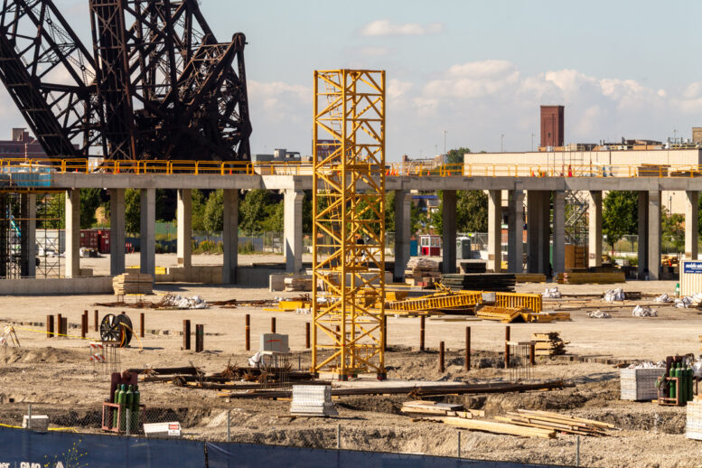 McDonald's Park east tower crane planted