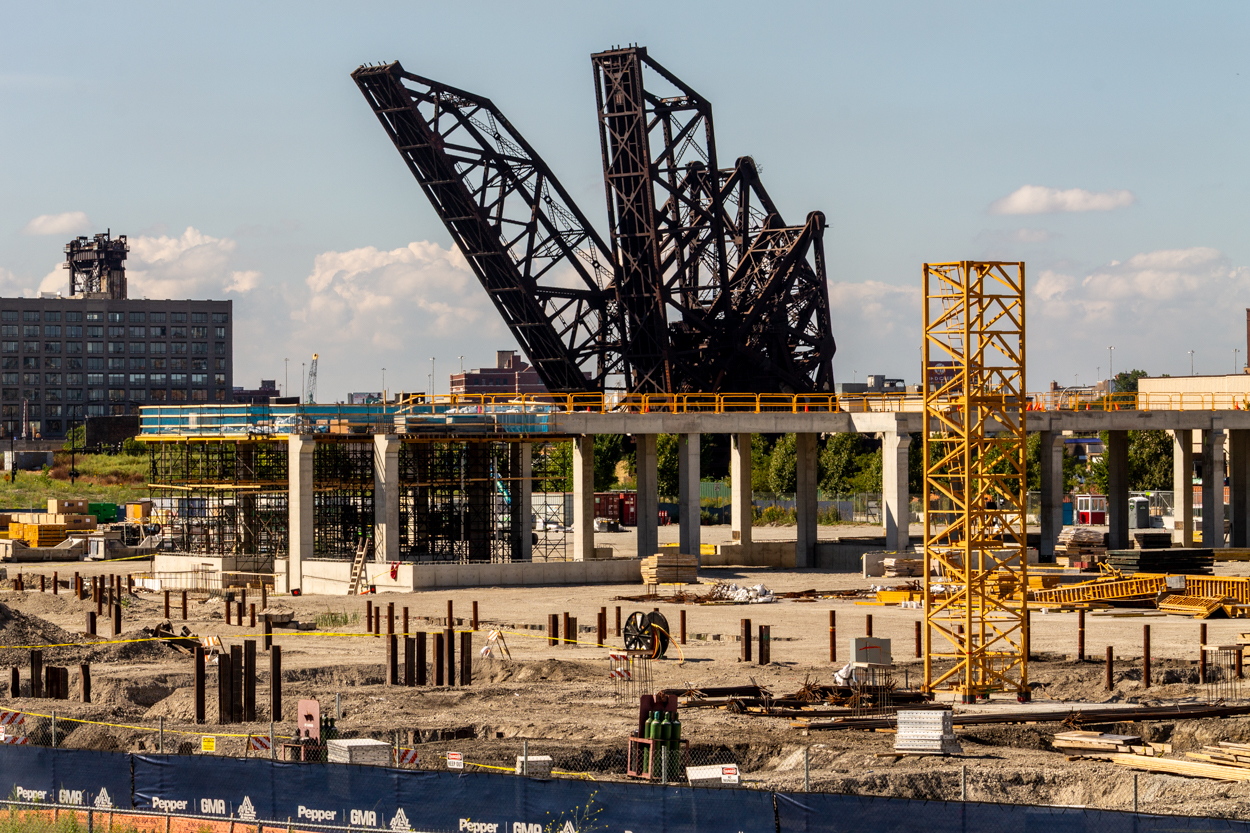 McDonald's Park east tower crane planted