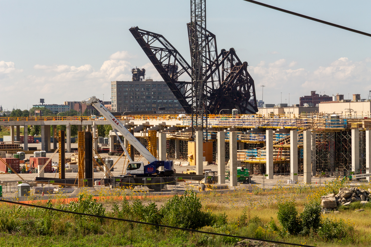 McDonald's Park east tower crane planted
