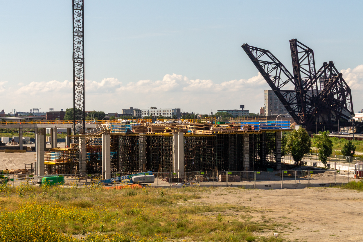 McDonald's Park east tower crane planted