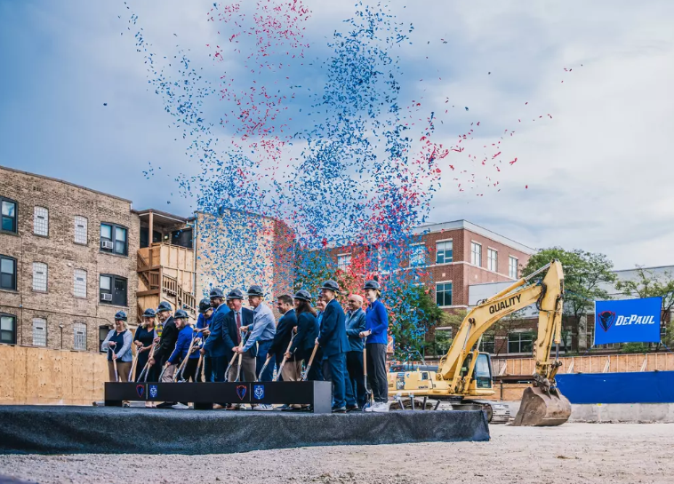 DePaul basketball center caisson work