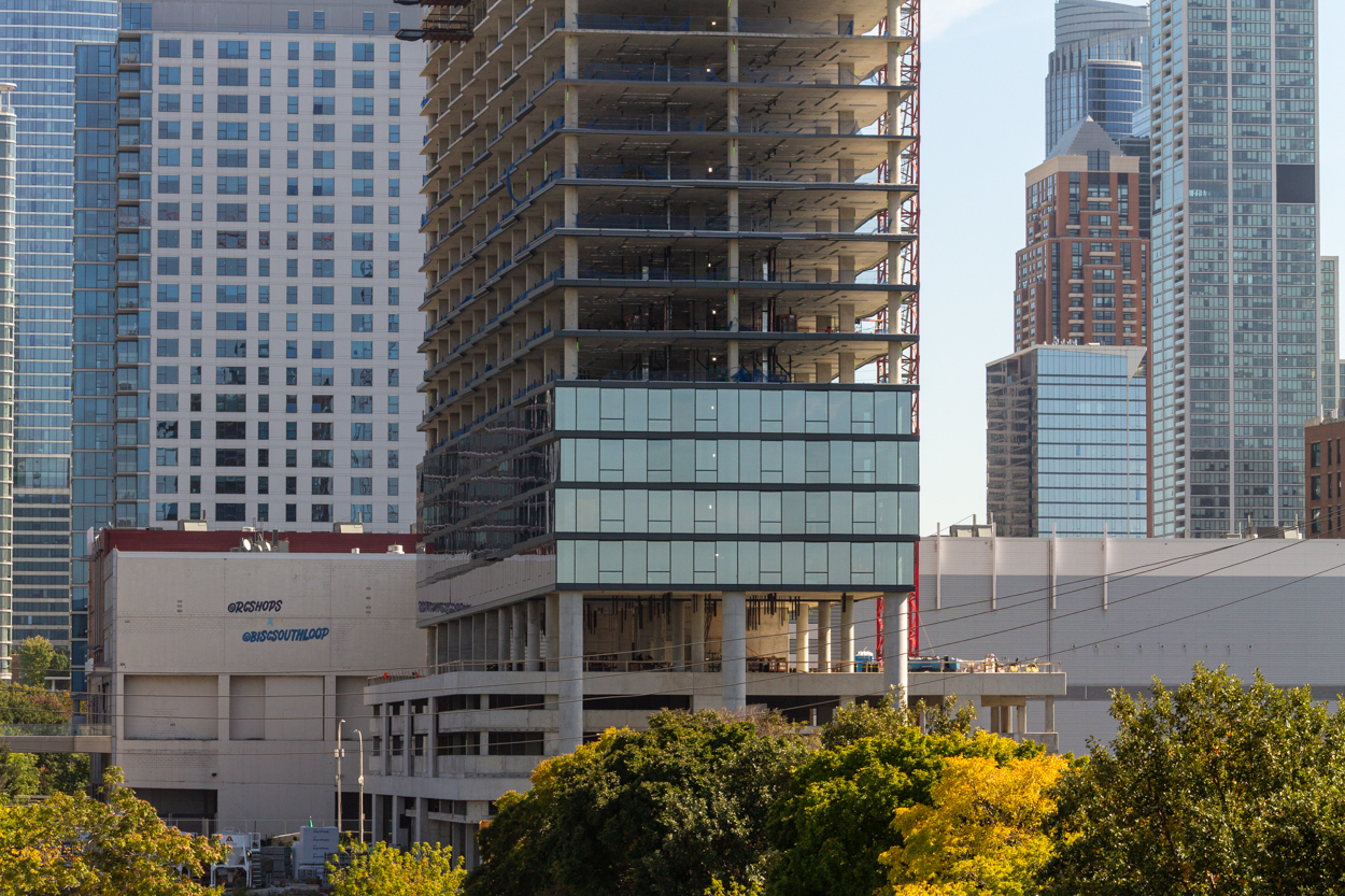 1010 South Wells glass curtain wall update October 2026