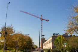 410 North Elizabeth tower crane assembly